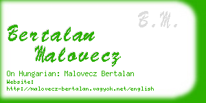 bertalan malovecz business card